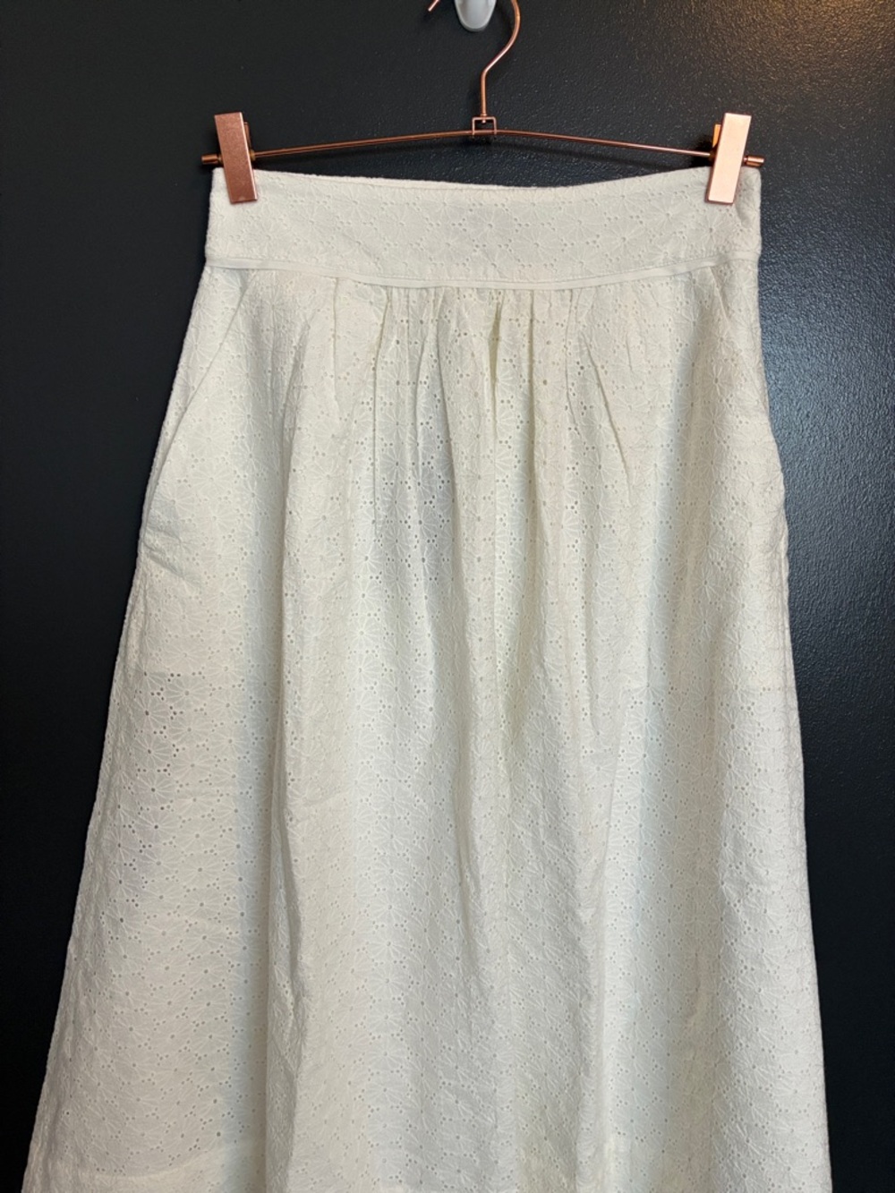 NWT PAIGE Ojai Cream Eyelet A-Line Maxi Skirt Sz 2 - Picture 7 of 11